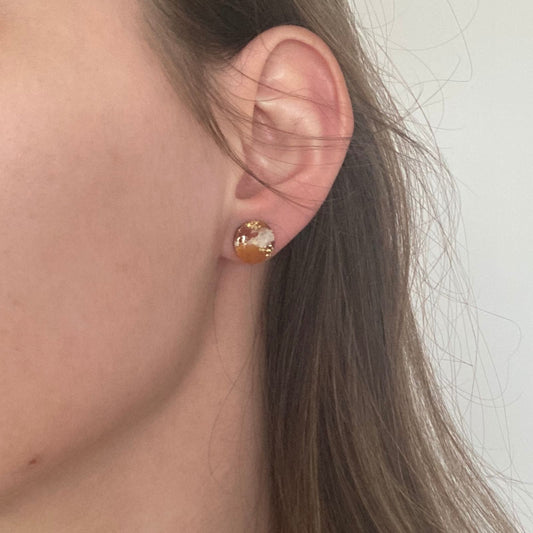 Puces d'oreilles Ana ambre d'automne