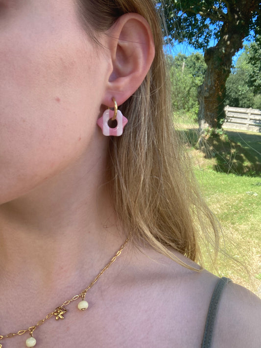 Pampilles Louna rayées rose