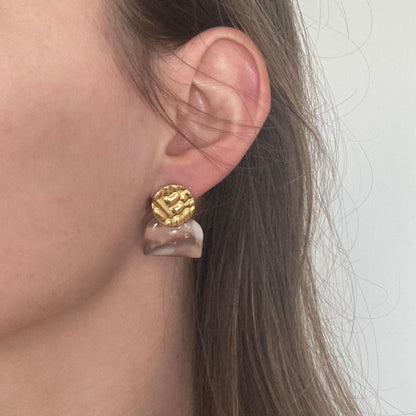 Boucles d'oreilles Maya sable doré