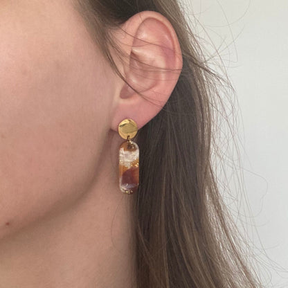 Boucles d'oreilles Mona ambre d'automne