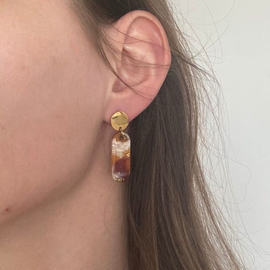 Boucles d'oreilles Mona ambre d'automne