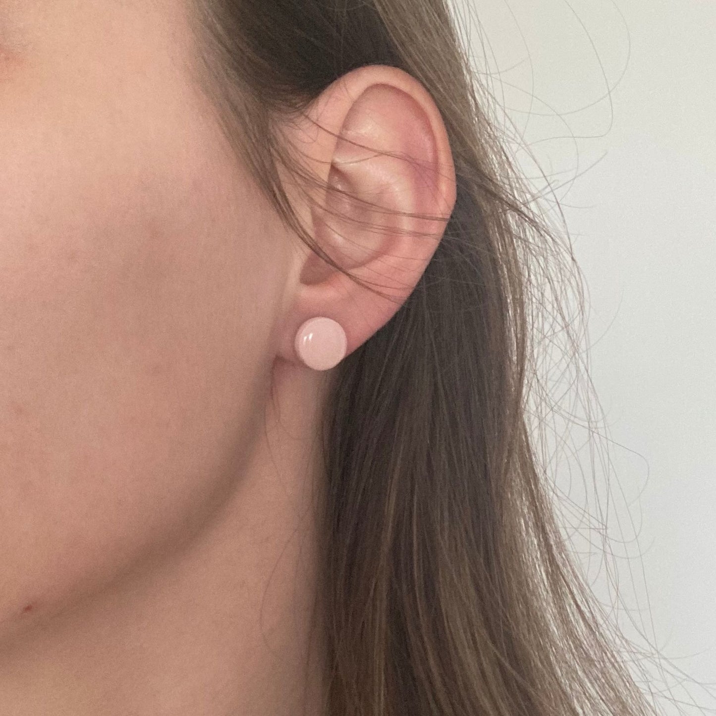 Puces d'oreilles Ana rose pastel