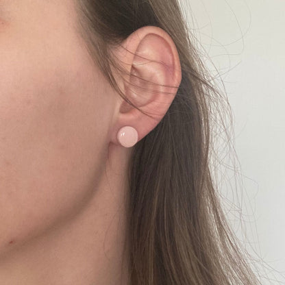 Puces d'oreilles Ana rose pastel