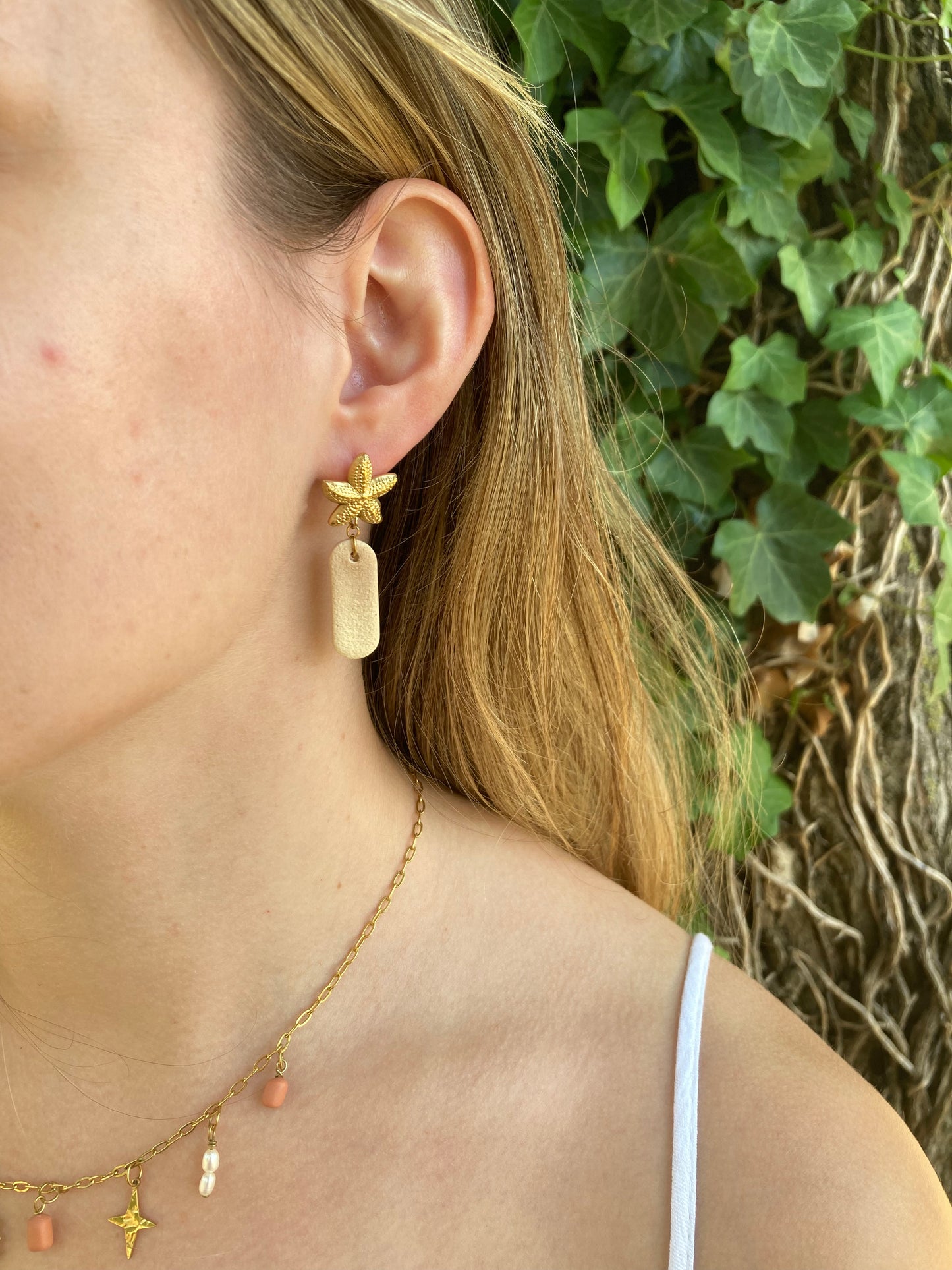 Boucles d'oreilles Jeanne crème dégradé