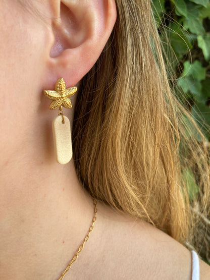 Boucles d'oreilles Jeanne crème dégradé