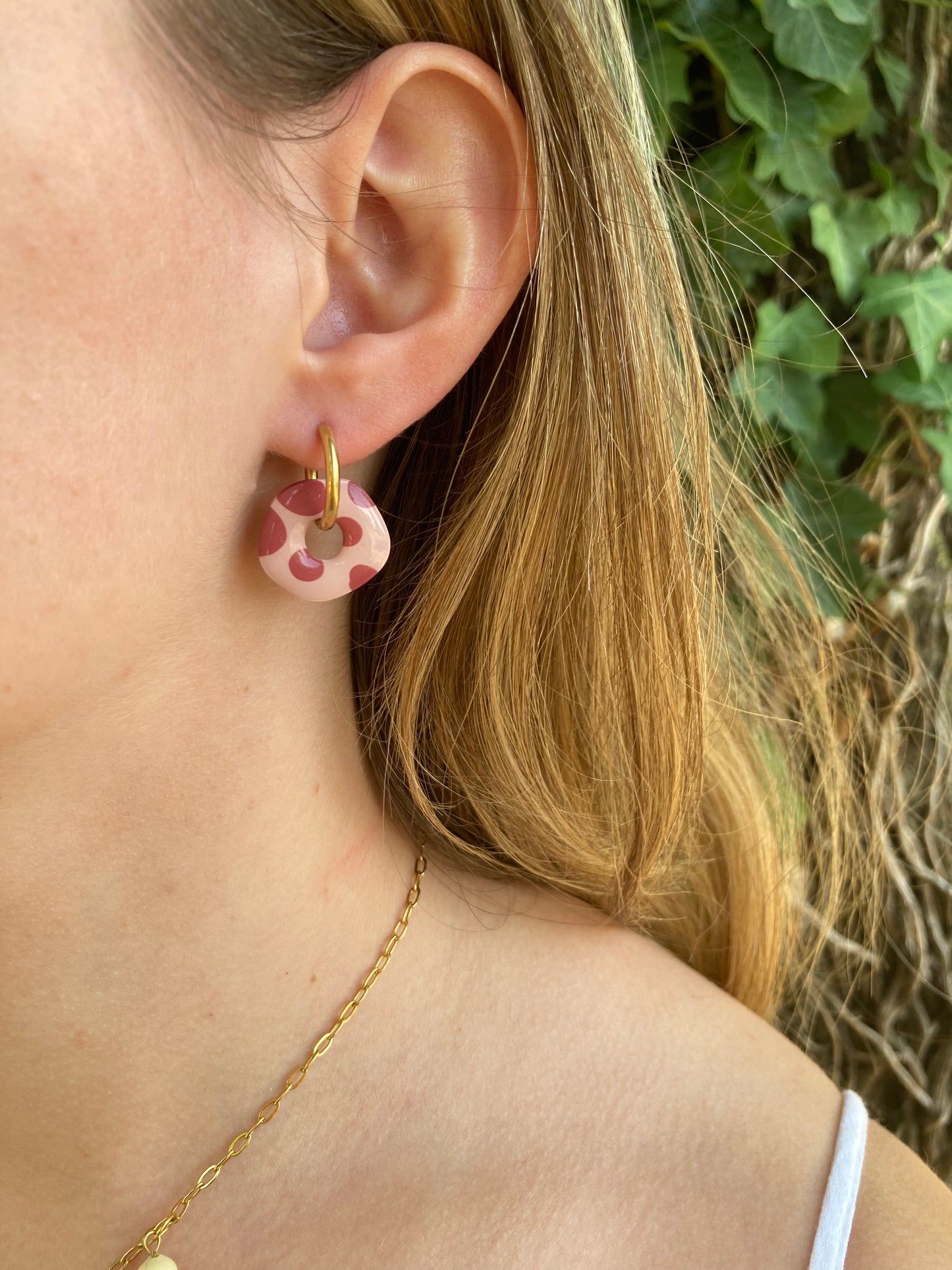 Pampilles mini Kira fond rose pois bordeaux