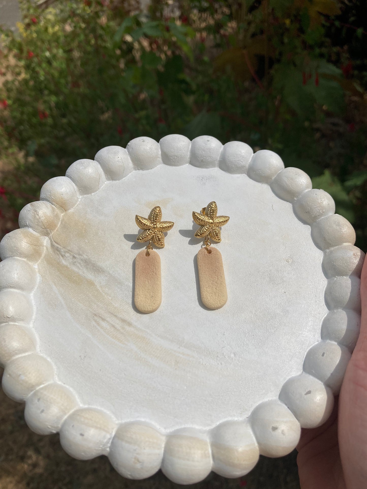 Boucles d'oreilles Jeanne crème dégradé