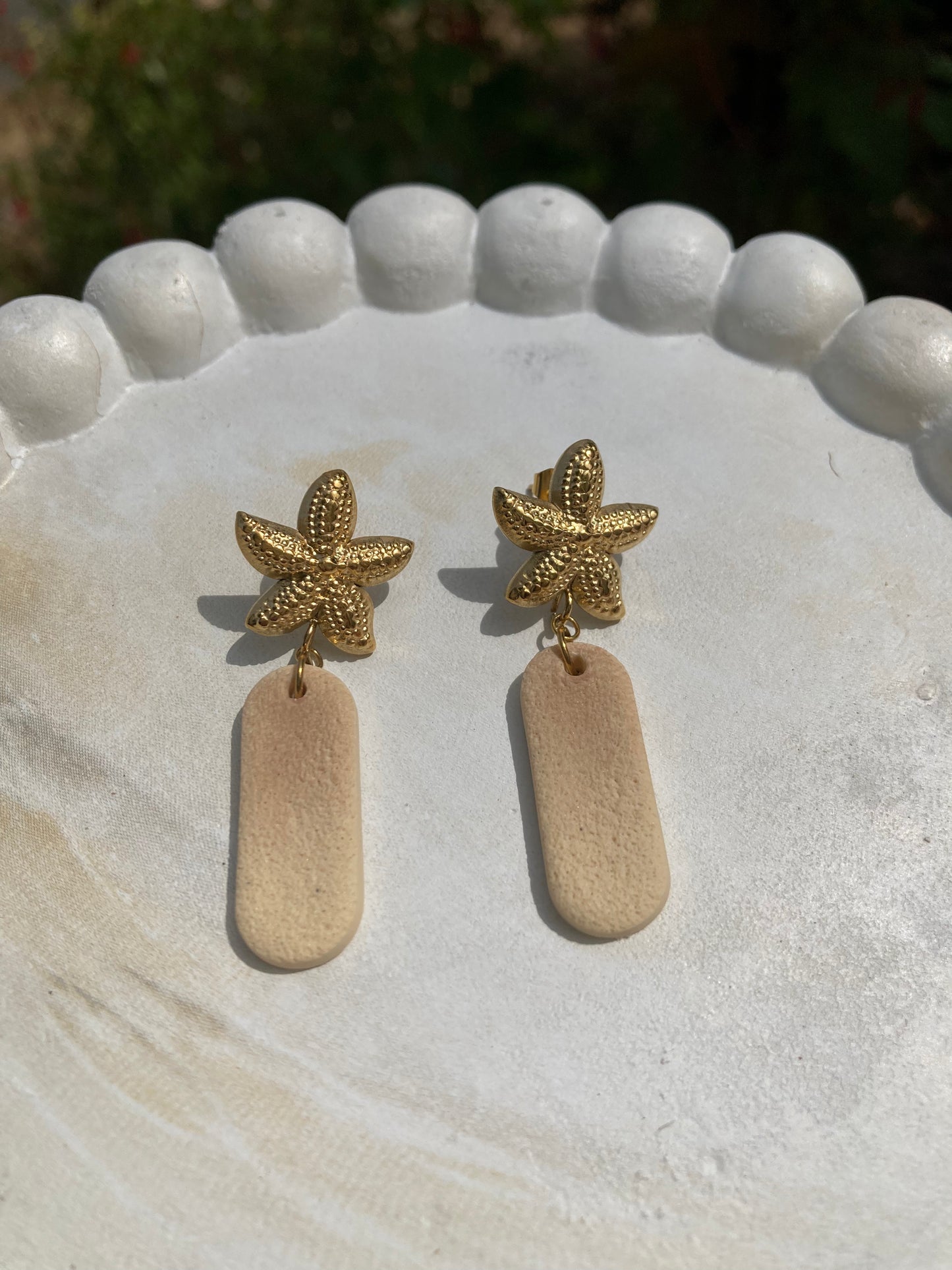 Boucles d'oreilles Jeanne crème dégradé