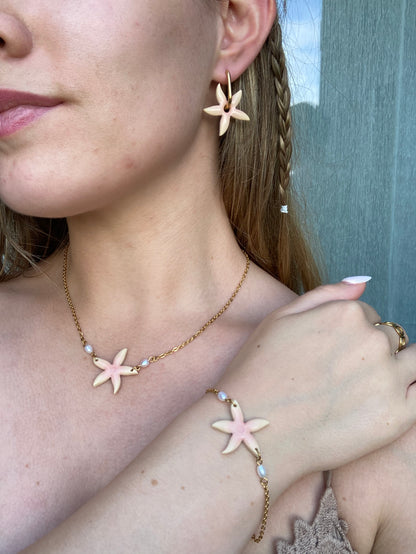 Collier Zara beige rose