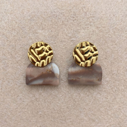 Boucles d'oreilles Maya sable doré