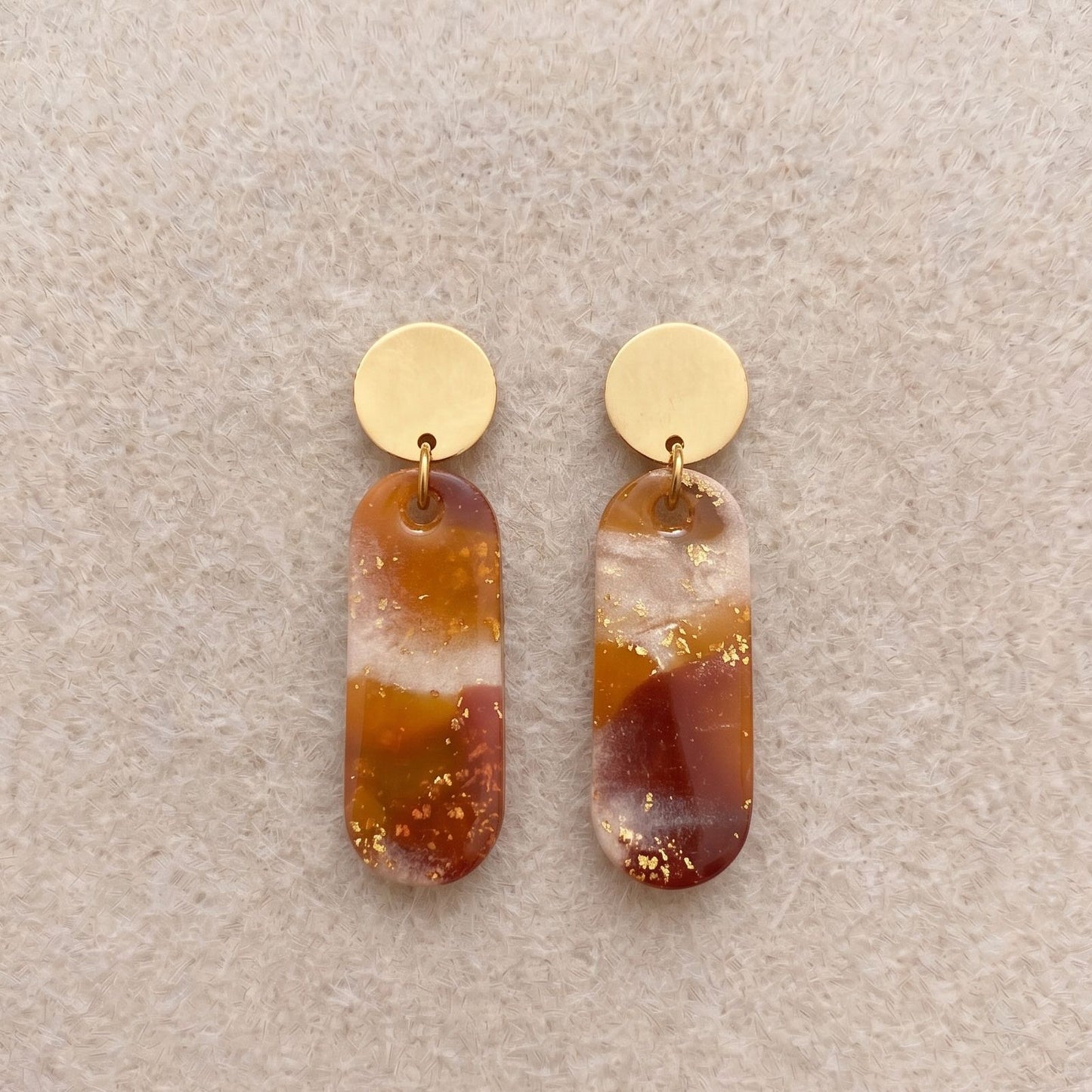 Boucles d'oreilles Mona ambre d'automne