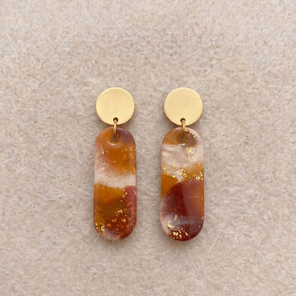 Boucles d'oreilles Mona ambre d'automne
